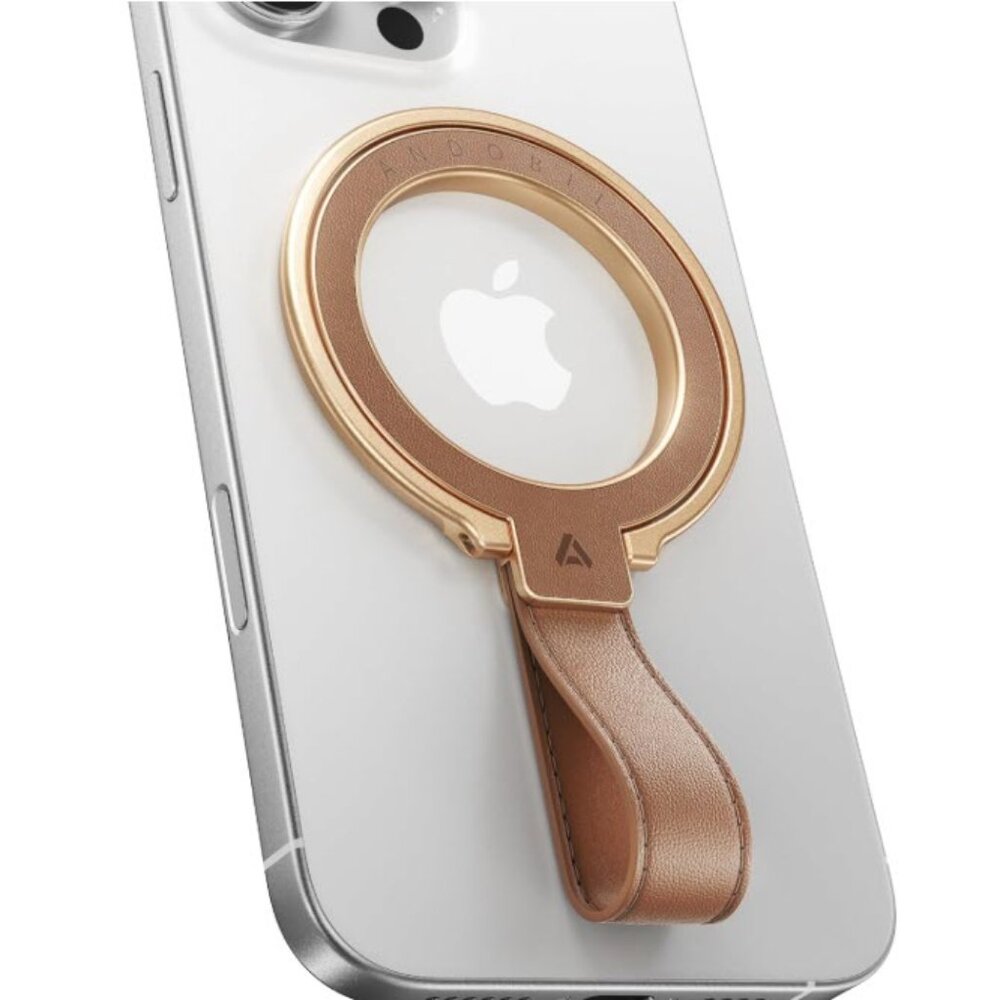 NEW Premium Leather Magnetic Phone Grip for MagSafe Adjustable Phone Ring